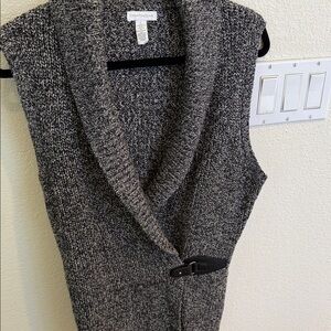 Charter Club Gray Sleeveless Cardigan